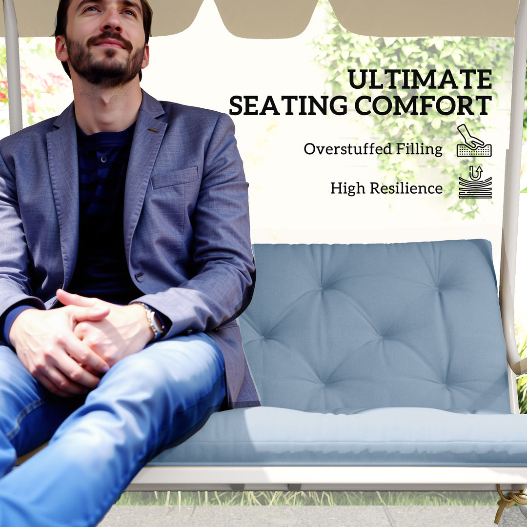 Outsunny Porch Swing Cushion Garden Bench Cushion with Backrest, Non-Slip 2-seater Soft Pad, Swing Chair Mat Replacement for Indoor and Outdoor, 39.4" x 38.6", Wine Red