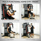 Soozier Multi Home Gym Equipment, Workout Station with Sit up Bench, Push up Stand, Dip Station, 99lbs Weights