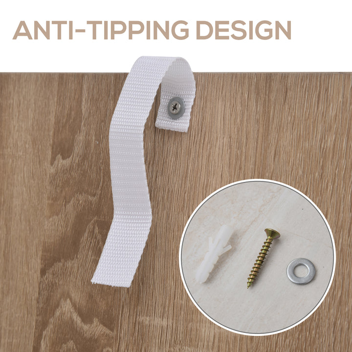 HOMCOM 2 In 1 Folding Table, Drop Leaf Table, Space Saving Dining Table with 4-Tier Shelf for Small Spaces, Oak