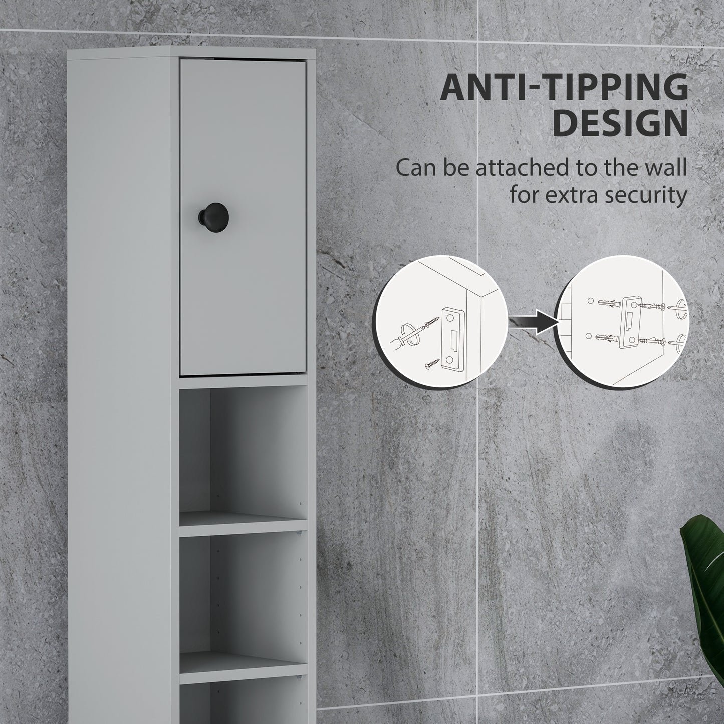kleankin 71" Tall Bathroom Storage Cabinet, Narrow Bathroom Cabinet with Open Shelves, 2 Door Cabinets, Adjustable Shelves, for Kitchen, Hallway, Living Room, White