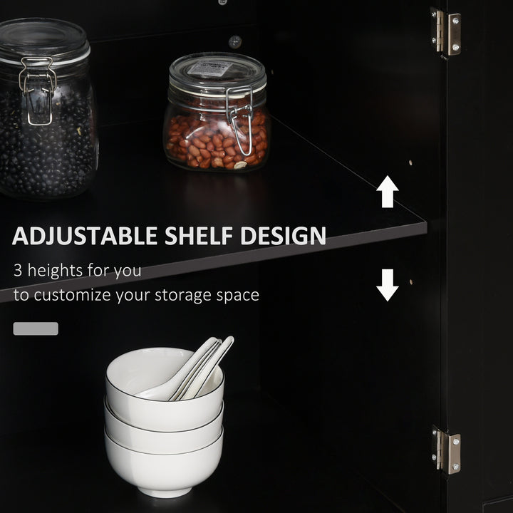 HOMCOM Rolling Kitchen Island Cart with Wood Top, Enough Storage Drawer Space with Towel Bar Rack Shelves, Portable Kitchen Utility Serving Cart Trolley on Wheels, Black