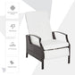Outsunny Outdoor Rattan Recliner Chair, Wicker Reclining Chair with Adjustable Back Retractable Footrest Cushion Blue