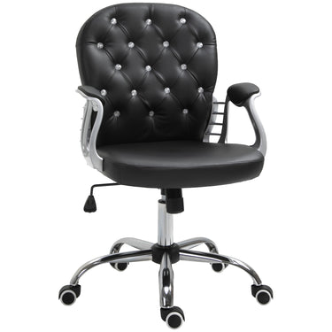 Vinsetto Ergonomic Office Chair, Comfortable Computer Desk Chair with Padded Seat and Adjustable Height, Tufted Back, Black