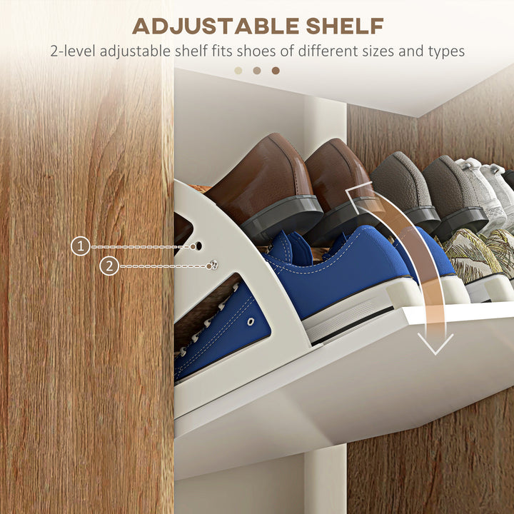 HOMCOM Slim Shoe Storage Cabinet with 3 Flip Drawers and Adjustable Shelves, Shoe Cabinet for 18-24 Pairs, White