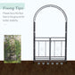 Outsunny 6.7 FT Steel Garden Arch with Gate Outdoor Courtyard Arbor for Climbing Vine Plants Lawn Backyard Decoration Dark Grey
