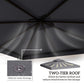 Outsunny 10' x 10' Square 2-Tier Gazebo Canopy Replacement Top Cover Outdoor Garden Sun Shade, Charcoal Grey