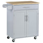HOMCOM Rolling Kitchen Island Cart with Wood Top, Enough Storage Drawer Space with Towel Bar Rack Shelves, Portable Kitchen Utility Serving Cart Trolley on Wheels, Black