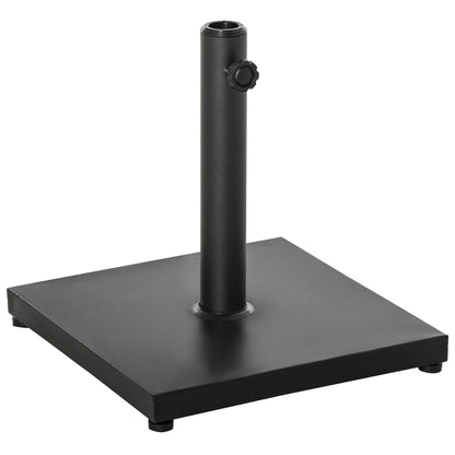 Outsunny 29 lbs Market Umbrella Base Holder 16" Heavy Duty Square Parasol Stand for Patio, Outdoor, Backyard, Black