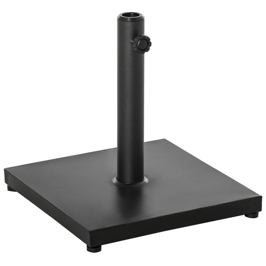 Outsunny 29 lbs Market Umbrella Base Holder 16" Heavy Duty Square Parasol Stand for Patio, Outdoor, Backyard, Black