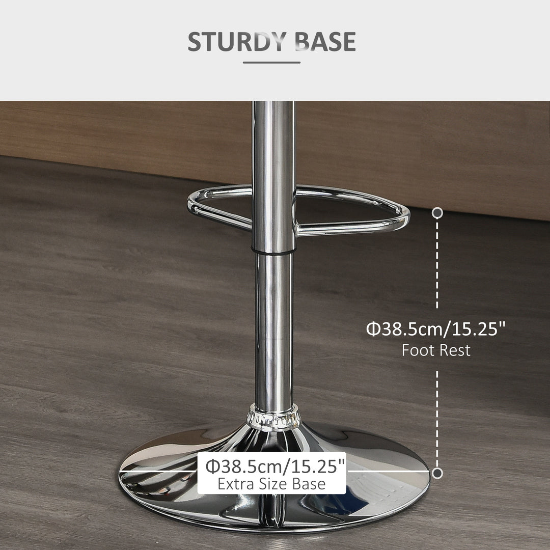 HOMCOM Set of 2 Counter Height Bar Stools Swivel Stool Height Adjustable Bar Chairs with Footrest for Kitchen Dining Home Pub, Grey