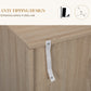 HOMCOM Modern Sideboard, Buffet Cabinet with Adjustable Shelves, 3 Chevron Doors for Living Room, Hallway, Oak Wood Grain
