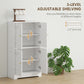 HOMCOM 43" Kitchen Pantry Cabinet, Freestanding Modern Storage Cabinet with 4 Arched Doors and 2 Adjustable Shelves, White