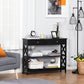 HOMCOM 39" Console Table, Narrow Entryway Table with Storage Shelves, Drawers and X Frame for Behind Couch, Living Room, Hallway, Black