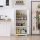 HOMCOM 48" 4-Door Storage Cabinet Multi-Storey Large Space Pantry with Adjustable Shelves Black