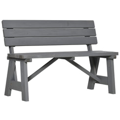 Outsunny Wooden Garden Bench for Outdoor, 2-person Patio Bench, Loveseat Furniture for Lawn, Deck, Yard, Porch and Entryway, Grey