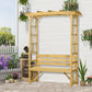 Outsunny Patio Wooden Bench, Outdoor Bench for Vines/Climbing Plants, Light Brown