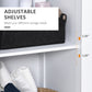 kleankin Tall Bathroom Storage Cabinet, Freestanding Tower Cabinet with Adjustable Shelf, 3 Open Shelves, White