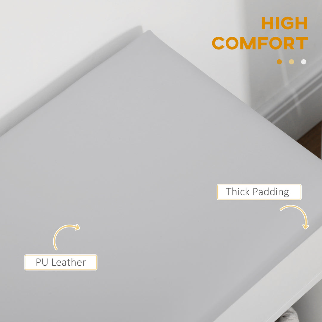 HOMCOM Shoe Bench Entryway Storage Rack with Padded Cushion, Hidden Storage for Hallway, Living Room, Black