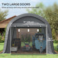 Outsunny 8' x 6' Carport with Sidewalls and Roll-up Door, Outdoor Storage Shelter for Motorcycle and Car, Grey