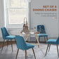 HOMCOM Upholstered Dining Chairs Set of 4, Velvet Accent Chair with Back and Wood-grain Steel Leg for Kitchen, Grey