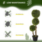 HOMCOM 3FT Potted Fake Plant, Artificial Boxwood Topiary Tree, Triple Ball Tree for Indoor and Outdoor, Green