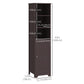 kleankin Tall Bathroom Storage Cabinet, Freestanding Tower Cabinet with Adjustable Shelf, 3 Open Shelves, White