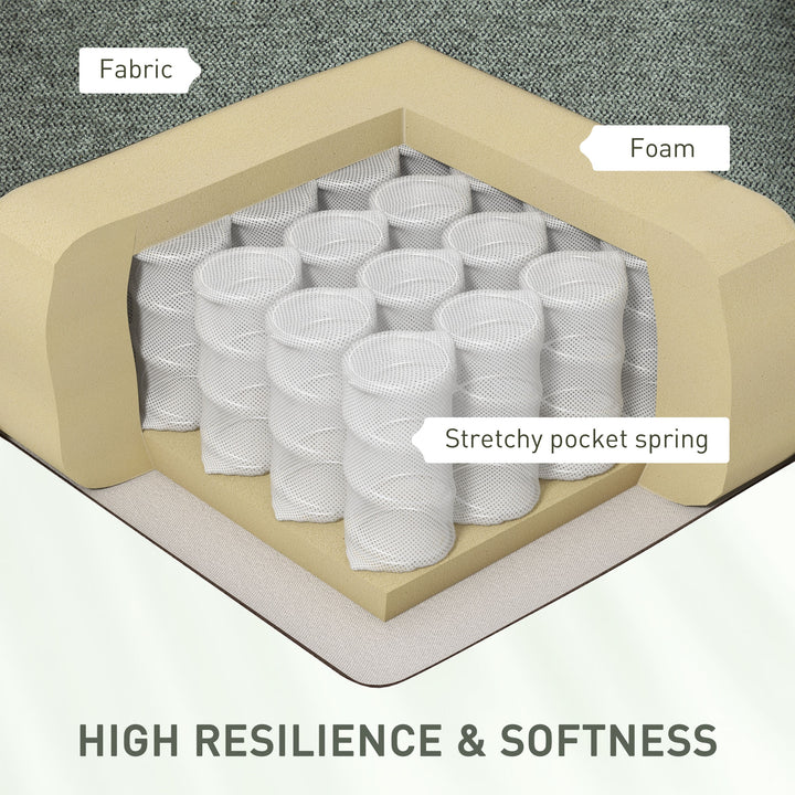 HOMCOM Push Back Recliner Chair, Vibration Massage Recliner for Living Room with Extendable Footrest, Remote, Dark Green