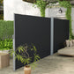 Outsunny Retractable Double Side Awning, 79"x236" Patio Privacy Screen, UV Resistant, Waterproof Wind Screen, Black