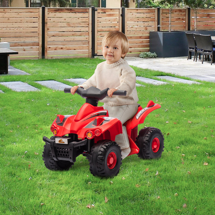 Qaba 6V Kids ATV Quad w/ Music, Forward, for 2-6 Years, Red