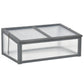 Outsunny 39" x 26" x 16" Wooden Cold Frame with Openable and Tilted Top Cover, Small Polycarbonate Planter Box for Flowers, Vegetables, Plants, Brown