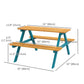 Outsunny Kids Outdoor Table Set Wooden Toddler Picnic Table and Benches for 4 Kids 3-8 Years, Easy Installation, Natural Wood