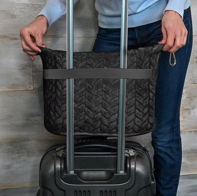 Luxurious 2-in-1 Travel Blanket and Pillow Set, Pink/Black Plush, Quilted Pattern with Storage Bag, Airplane Travel Comfort