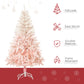 HOMCOM 6ft Artificial Christmas Tree Home Decoration Automatic Open  White and Pink