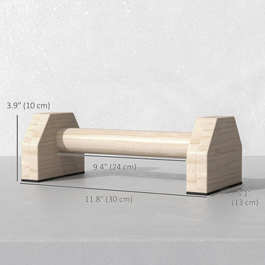 Soozier Push up Handles, Wooden Parallettes Bars with Non-Slip Base, Calisthenics Equipment for Home, Gym, Fitness, Exercise, Natural Wood