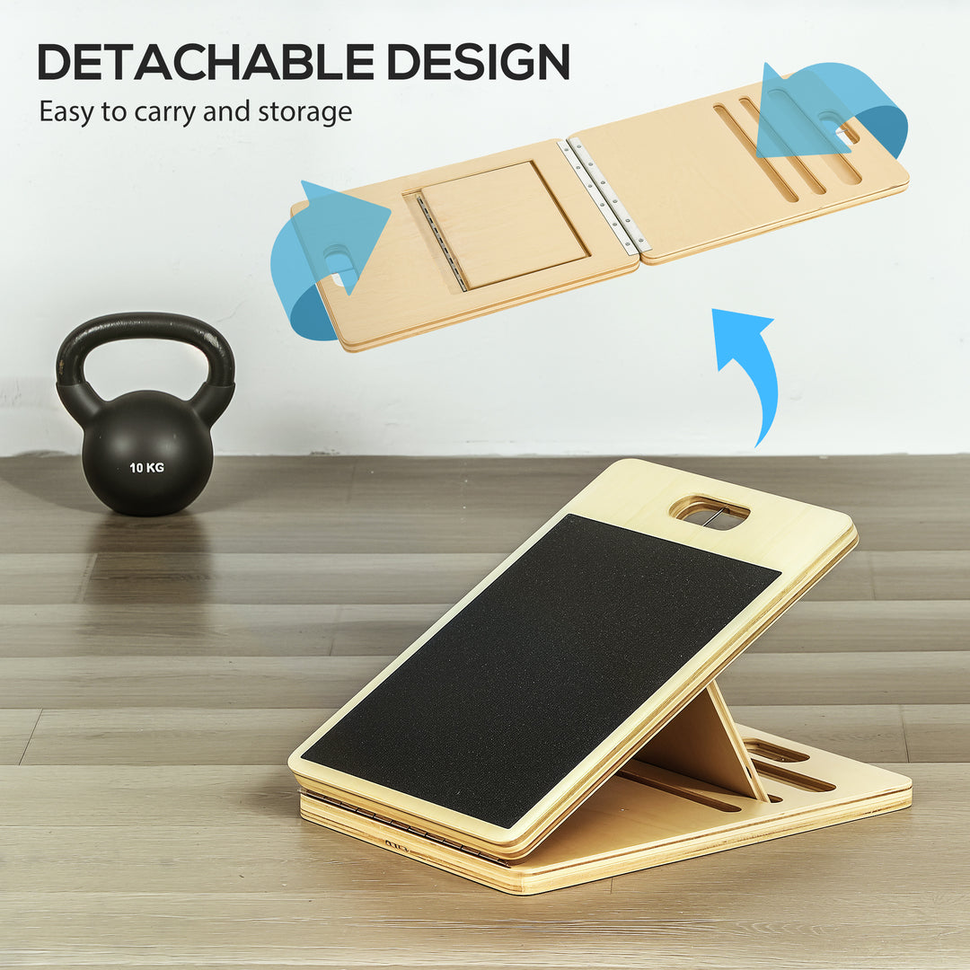 Soozier Pilates Bar Kit with Resistance Bands and Foldable Calf Stretch Board, Pilates Equipment for Full Body Workouts, Grey