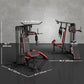 Soozier Multi Home Gym Equipment, Workout Station with Sit up Bench, Push up Stand, Dip Station, 99lbs Weights