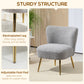 HOMCOM Lounge Chair for Bedroom Living Room Chair with Soft Upholstery and Gold Legs Pink