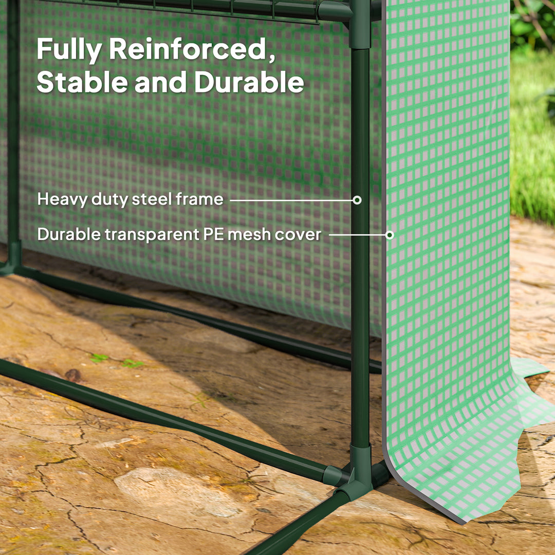 Outsunny 8' x 6' x 7' Portable Walk-In Greenhouse Hot House with 18 Shelves,  Water/UV Resistant Weather Cover, & Roll Up Door