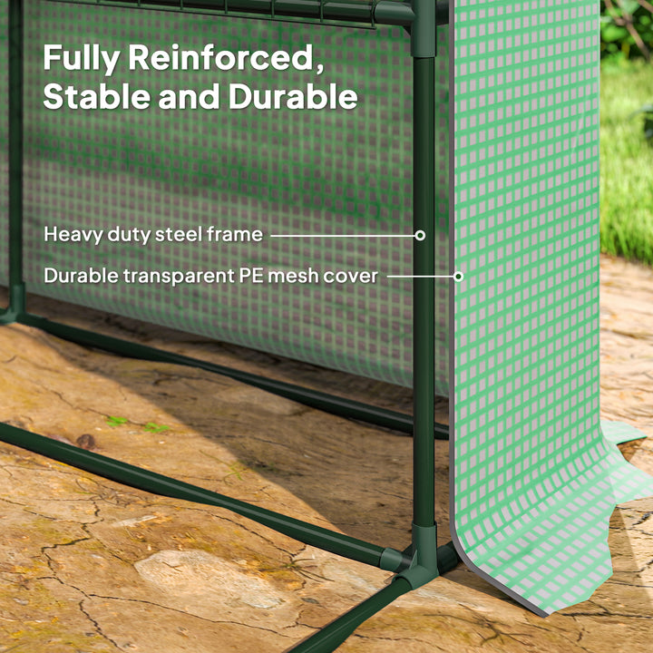 Outsunny 8' x 6' x 7' Portable Walk-In Greenhouse Hot House with 18 Shelves,  Water/UV Resistant Weather Cover, & Roll Up Door
