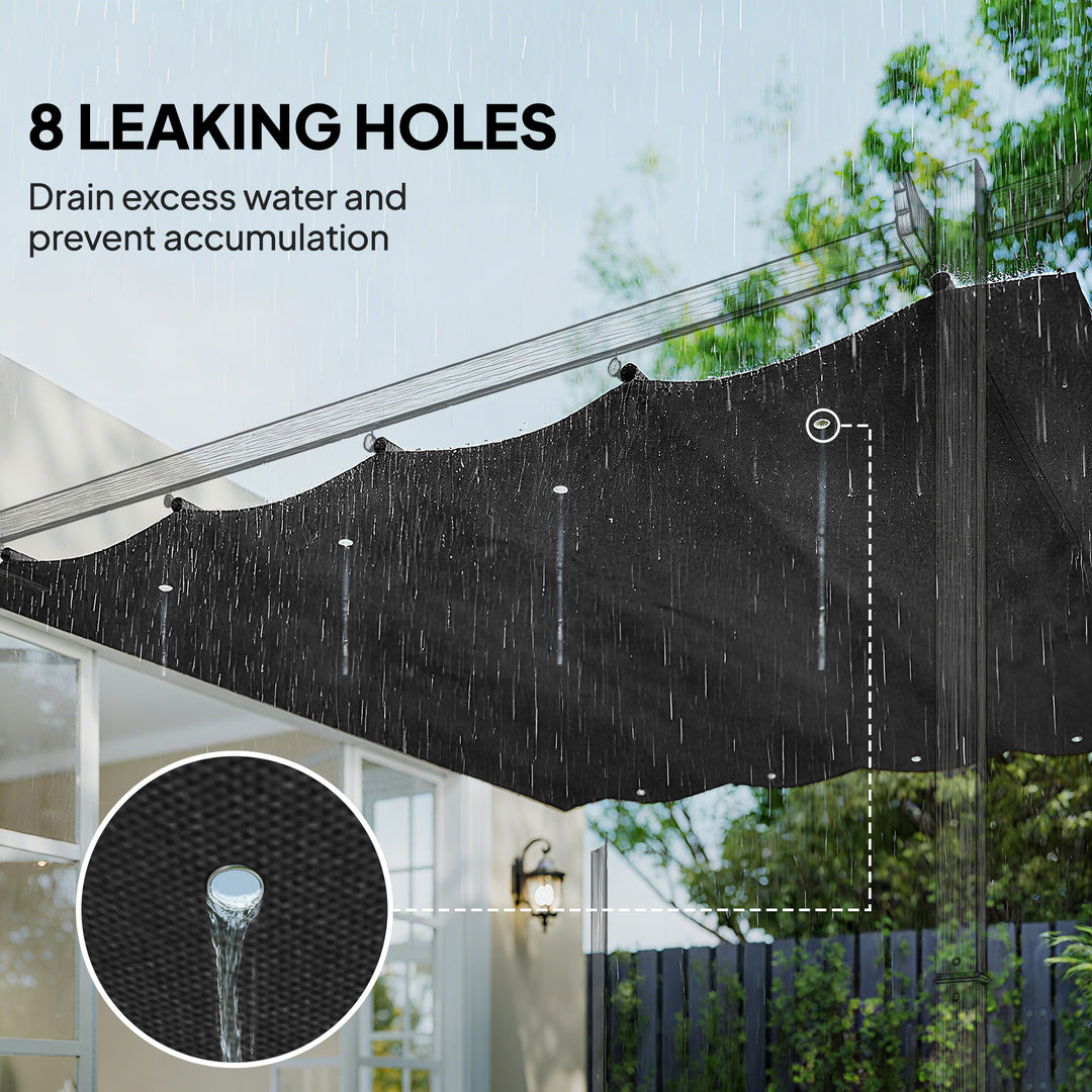 Outsunny 8' x 9.4' Retractable Pergola Canopy Replacement, Fit 7' x 10' Frame, UV30+ Pergola Cover Top Only, Cream