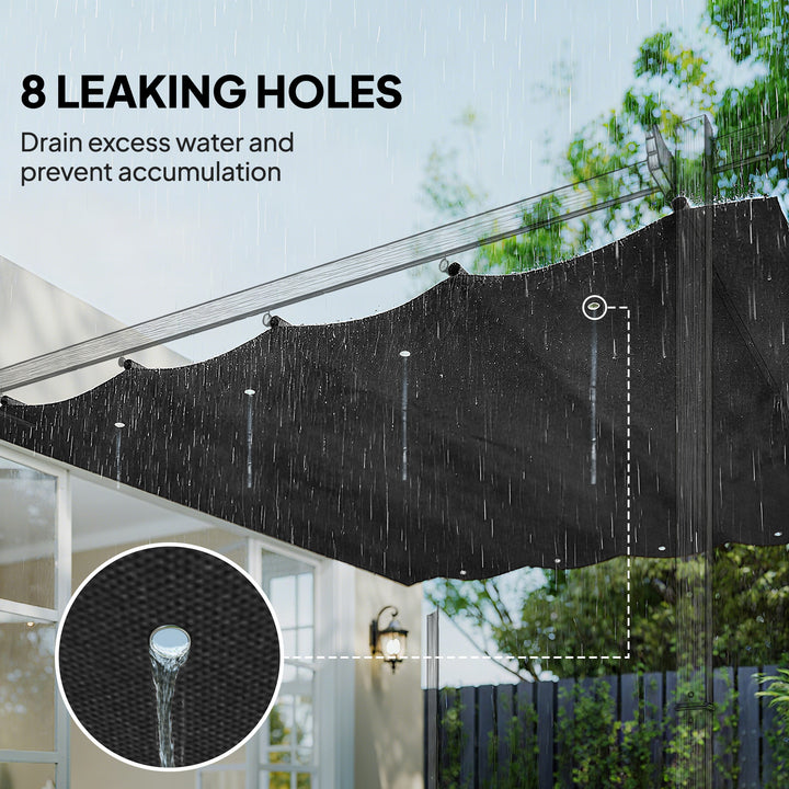 Outsunny 8' x 9.4' Retractable Pergola Canopy Replacement, Fit 7' x 10' Frame, UV30+ Pergola Cover Top Only, Cream