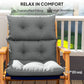 Outsunny Adirondack Chair Cushion, Tufted Rocking Chair Cushion with Ties, Non-Slip Replacement Seat Cushion for Outdoor Chair, Indoor Outdoor Cushion, Light Grey