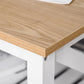 HOMCOM Farmhouse Coffee Table with Slatted Bottom Shelf, Center Table with X Bar Frame for Living Room, White, Natural