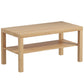 HOMCOM 2 Tier Coffee Table with Storage Shelf, Rectangular Center Table for Living Room, Home Office Furniture Walnut