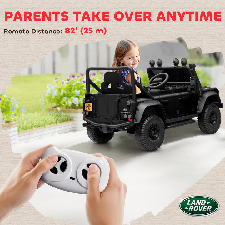 Qaba Land Rover Licensed Kids Ride on Truck with Remote Control, Spring Suspension, LED Lights, 3 Speed, Dark Green