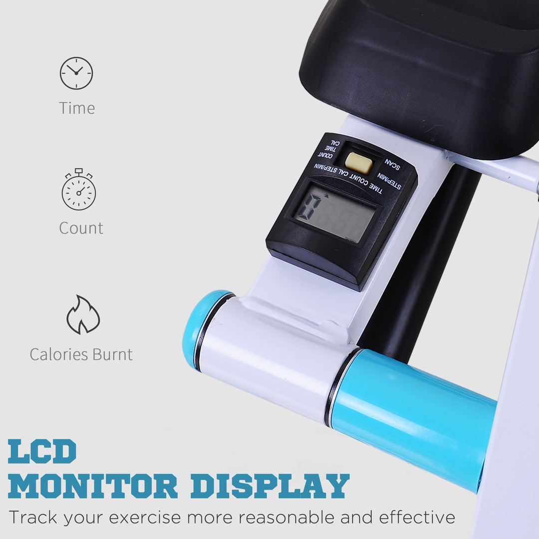 Soozier Height Adjustable Stair Stepper, Stepper Exercise Machine with Handlebar, LCD Monitor, Black