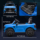Qaba Ford Ranger Licensed 12V Ride on Car Battery Powered Kids Truck w/ Rear Storage Remote, Spring Suspension, Blue