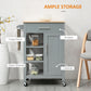 HOMCOM Kitchen Island, Compact Kitchen Cart on Wheels with Open Shelf & Storage Drawer for Dining Room, Kitchen, Black