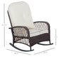 Outsunny Rattan Rocking Chair, Outdoor Wicker Patio Rocker Chair Furniture with Thick Cushions, for Garden Backyard Porch, Khaki