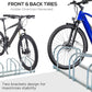 Soozier 4-Bike Bicycle Floor Parking Rack Cycling Storage Stand Garage Organizer for Indoor and Outdoor Use Silver